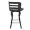 Armen Living Verne 26" Swivel Gray Faux Leather and Black Wood Bar Stool LCVRBABLGR26 - alternate 8